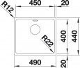 BLANCO 522961 Sink Andano 450-IF stainl. steel InFino silk gloss without handle