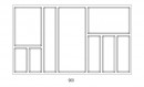 Cutlery tray SKY 500/90 (822 x 474 mm) white