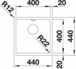 BLANCO 522957 Sink Andano 400-IF stainl. steel InFino silk gloss without handle