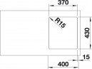 BLANCO 522953 Sink Andano 340-IF stainl. steel InFino silk gloss without handle