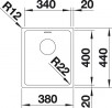 BLANCO 522953 Sink Andano 340-IF stainl. steel InFino silk gloss without handle