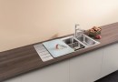 BLANCO 522104 Sink Axis III 6S-IF stainl. steel silk gloss InFino with eccentric