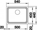 BLANCO 521841 Sink Etagon 500-U stainless steel InFino silk gloss without handle