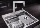 BLANCO 521748 Sink Etagon 500-IF/A stainless steel InFino silk gloss with handle