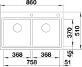 BLANCO 521663 Sink Divon II 8-IF stainl.steel silk gloss InFino no eccentric