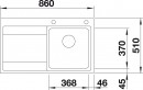 BLANCO 521657 Sink Divon II 45S-IF stainl.steel silk gloss InFino with eccent.