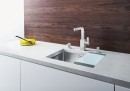 BLANCO 521575 Sink Claron 450-U stainless steel InFino silk gloss without handle