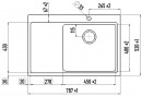 StrongSinks S3 Sink Nida 787, 787 x 520 mm stainl. steel, hand drain on the left