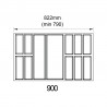 K-StrongMax 89/500mm grey (antr.)+cutlery tray Classico Kristall  90 (822x474)mm