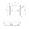 TULIP Knob Square black+screws
