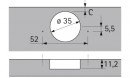 HETTICH 9043556 Intermat 9966 W90 B22 TH42 P2O