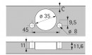 HETTICH 9099836 Sensys 8687 165° Intermat B12 P2O