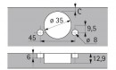 HETTICH 9088081 Sensys 8639i inset 95° SiSy, blind angle, 45x9.5, r-mounting Fix