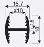 SEVROLL 06793 connection rail H10 3m gold/brass