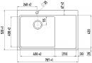 StrongSinks S3 Sink Nida 787, 787 x 520 mm stainl.steel, hand drain on the right