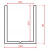 WC Al elox profile U side 18 mm, length 2 m