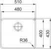 FRANKE Sink ANX 110-48 510 x 430mm stainless steel