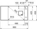 FRANKE Sink FSG 211/111 860 x 458 matt black