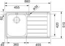 FRANKE Sink NEX 611/2P 860 x 510mm stainless steel
