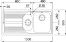 FRANKE Sink LLX 651/7L 1000 x 500mm stainless steel drain left