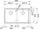 FRANKE Sink NEX 620 860 x 510mm stainless steel