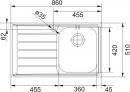 FRANKE Sink NEX 611/7L 860 x 510mm stainless steel