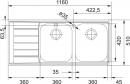 FRANKE Sink NEX 621/7L 1160 x 510mm stainless steel drain left