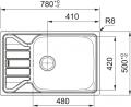 FRANKE Dřez FLN 611-78 LB 780x500mm nerez