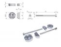 Set w/ 2 K TOP worktop connectors L105mm (disassembled), 100mm