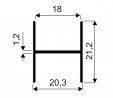SEVROLL 04446 connecting strip Simple/Blue H21 3m (for laminate 18mm) olive