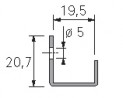 HETTICH 9136108 door end strip for door thickness 18-19 mm, U 2050 mm