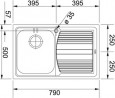 FRANKE Sink LLL 611/7L 790 x 500mm stainless steel woven structure drain left