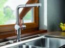 BLANCO 514023 Tap Linus-sf chrome solution in front of the window