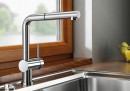 BLANCO 514023 Tap Linus-sf chrome solution in front of the window