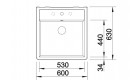 BLANCO 514501 Sink PANOR 60 bright white without eccentric PuraPlus ceramics