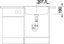 BLANCO 514770 Sink Dalago 6-F alu with outflow remote contr. SilgranitPuraDur