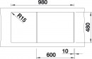 BLANCO 517571 Sink Zia XL 6 S white without eccentric Silgranit PuraDur