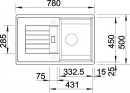 BLANCO 514726 Sink Zia 45 S white without eccentric Silgranit PuraDur