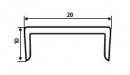 SEVROLL 00031 "U" profile for laminate 18mm 3m silver