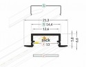 StrongLumio profile for milling-in LED, Begtin 12, aluminum anodized-silver, 3 m