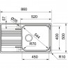 FRANKE Sink SRX 611-86 LB 860 x 500mm stainless steel