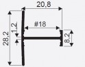 SEVROLL 03890 connecting rail H08/18 3m white mat