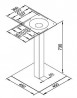 K-STRONG central table leg 450x450 stainless steel 730