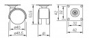 StrongCastors Castor 40 mm, grey, plate, brake