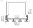 AL caping profile matt G-K 3000mm