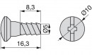Pin for eccentric Luna 14x6mm zinc