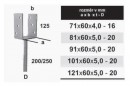 TK-anchor "shoe" U2 narrow 71x60x4,16x250mm