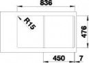BLANCO 519717 Sink LANTOS 45 S-IF brushed stainless steel with eccentric