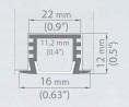 AL profile PDS4-K alu anodized 1000mm