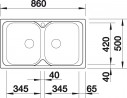 BLANCO 511924 Sink Tipo 8 stainless steel natural gloss without eccentric